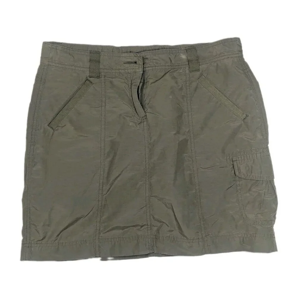 Lands' End Women's Size 8 Black Cargo Utility Hiking Skort Lightweight Skirt